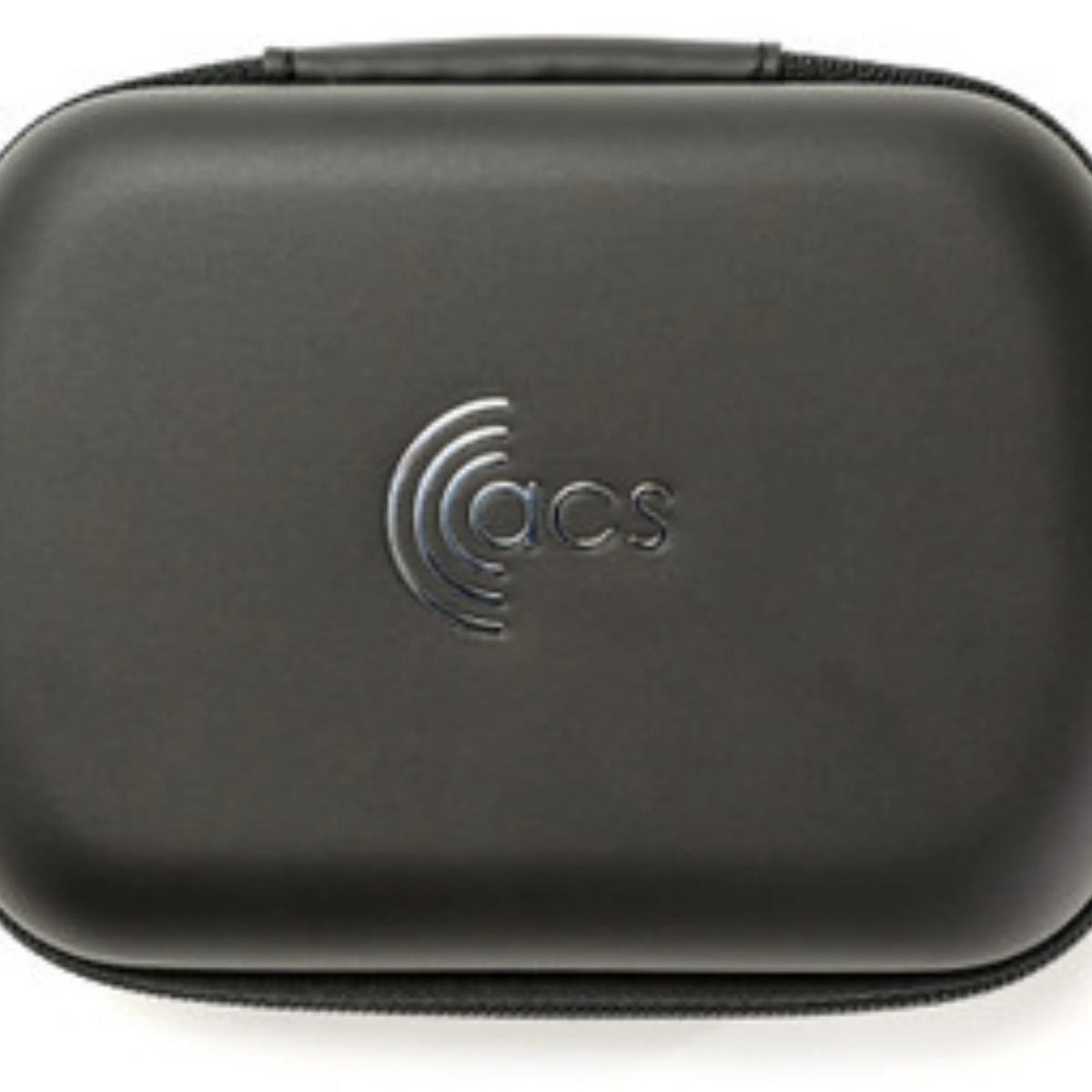 Black carrying case with 'acs' logo on a white background