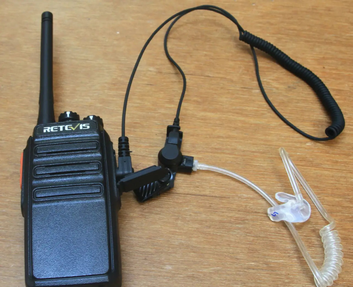 radio with wire and earplug connected.