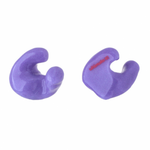 Purple earplugs on white background with ultimate written on it