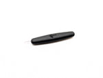 Black ear wax pick on a white background